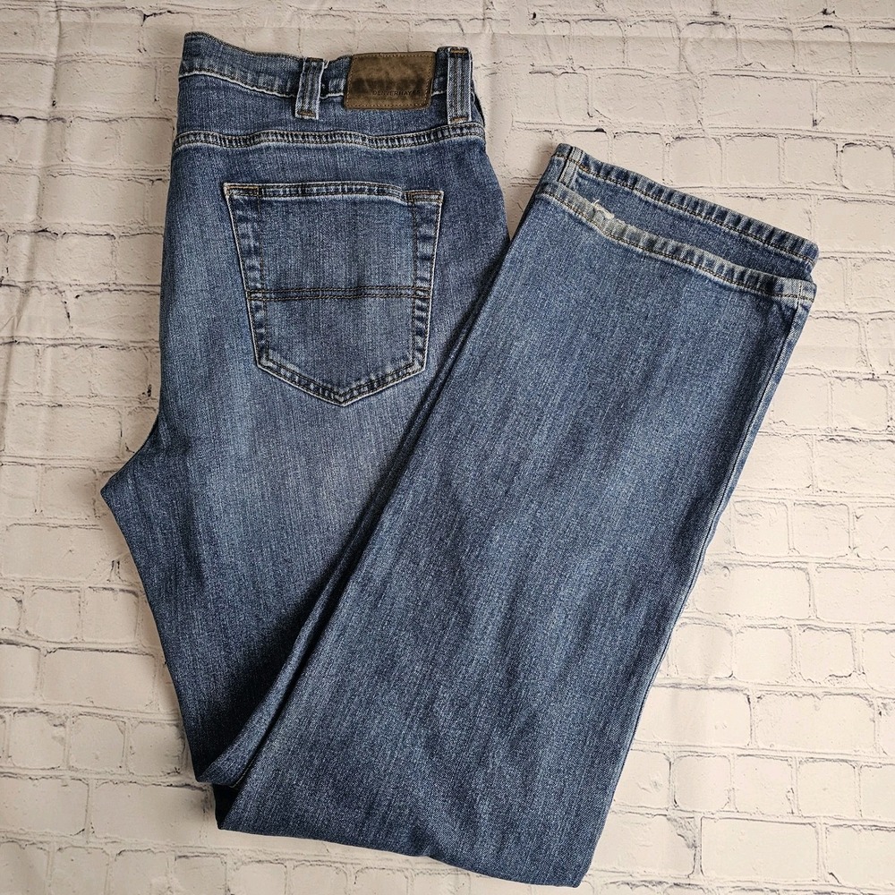 Denver Hayes Denim Jeans Size 38X32 Medium Wash Straight Leg Stretch‎ Flawed